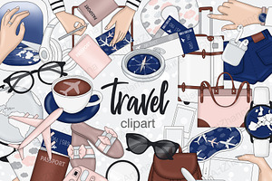 Travel Clipart, a Transportation Illustration by GlamArtZhanna