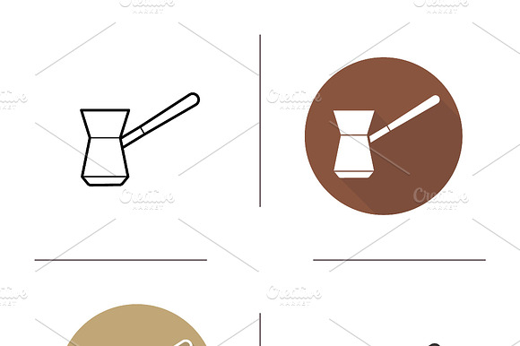 Cezve Icons. Vector