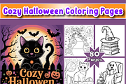 Cozy Halloween Kids Coloring Pages, a Seasonal Illustration by Printable Design Store (Thumbnail 1 of 4)