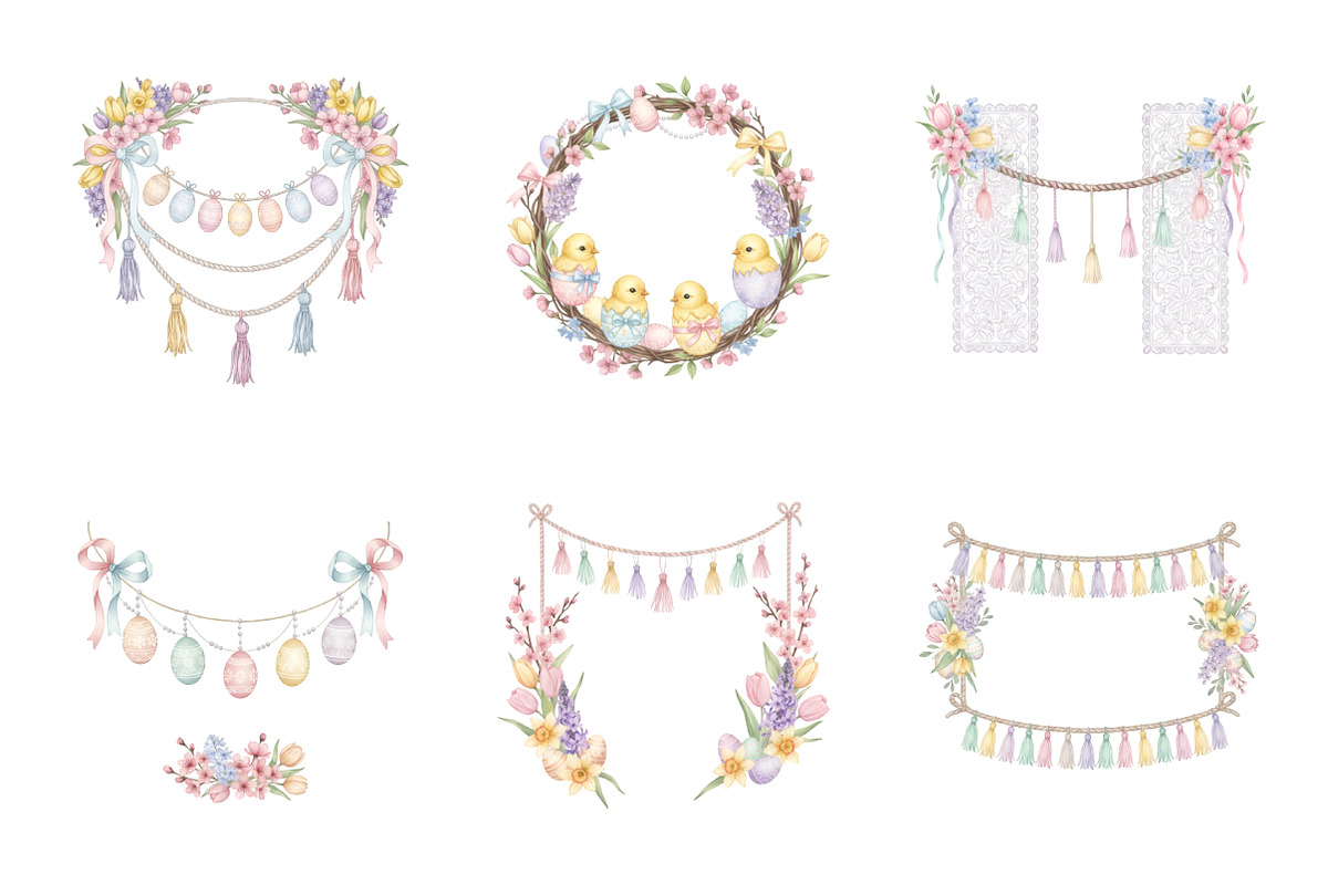 Watercolor Easter Frame Clipart, an Illustration by GatewayDesign (Photo 2 of 3)