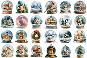 Watercolor Christmas Snow Globe, a Seasonal Illustration by Black Bird Studio (Thumbnail 2 of 7)