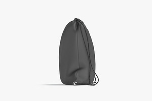 Black Drawstring Backpack 3D Model