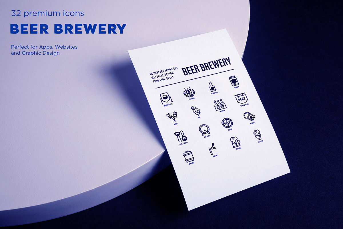 Beer Brewery | 32 Icons Set, an Outline Icon by Marina Silence (Photo 16 of 17)