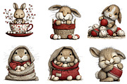 Whimsical Easter Bunny Clipart, an Illustration by CreationArt (Thumbnail 6 of 6)