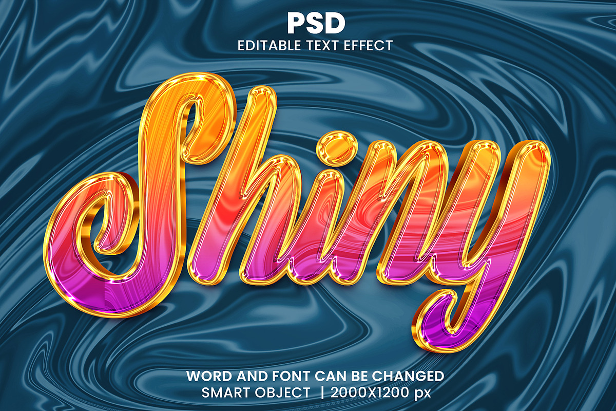 Shiny 3d Editable Psd Text Effect, a Brushes & More by bdrobin (Photo 1 of 2)