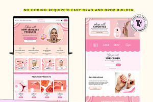 Peach Pink Squarespace Template