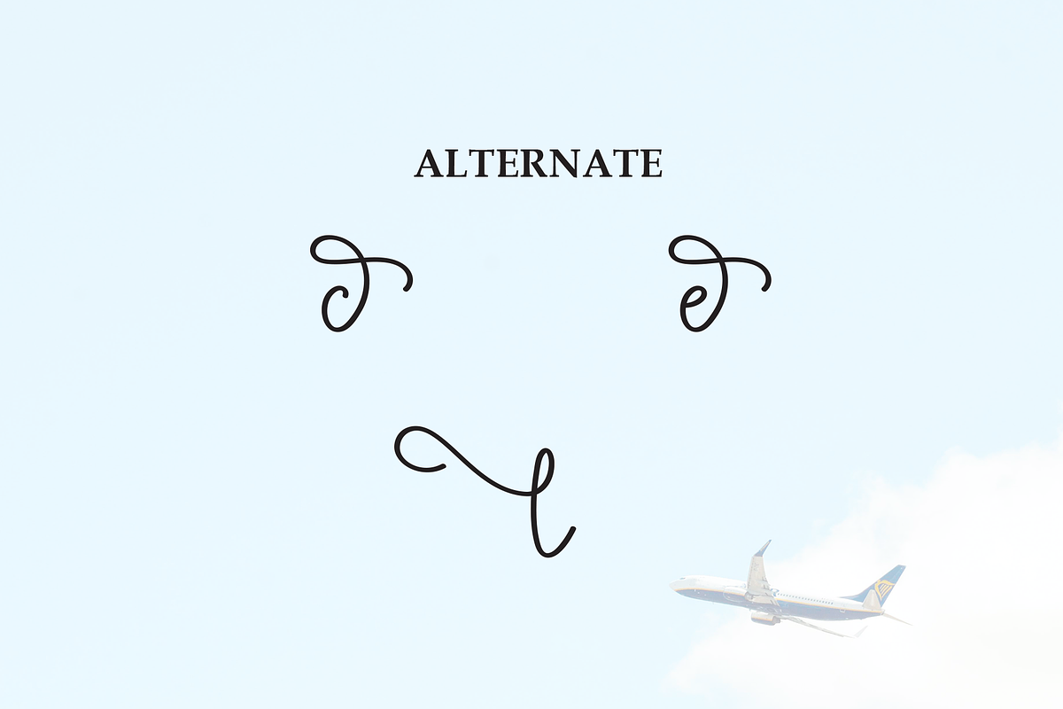 Airplane | Script Font, a Handwritten Font by Scratchones (Photo 8 of 9)