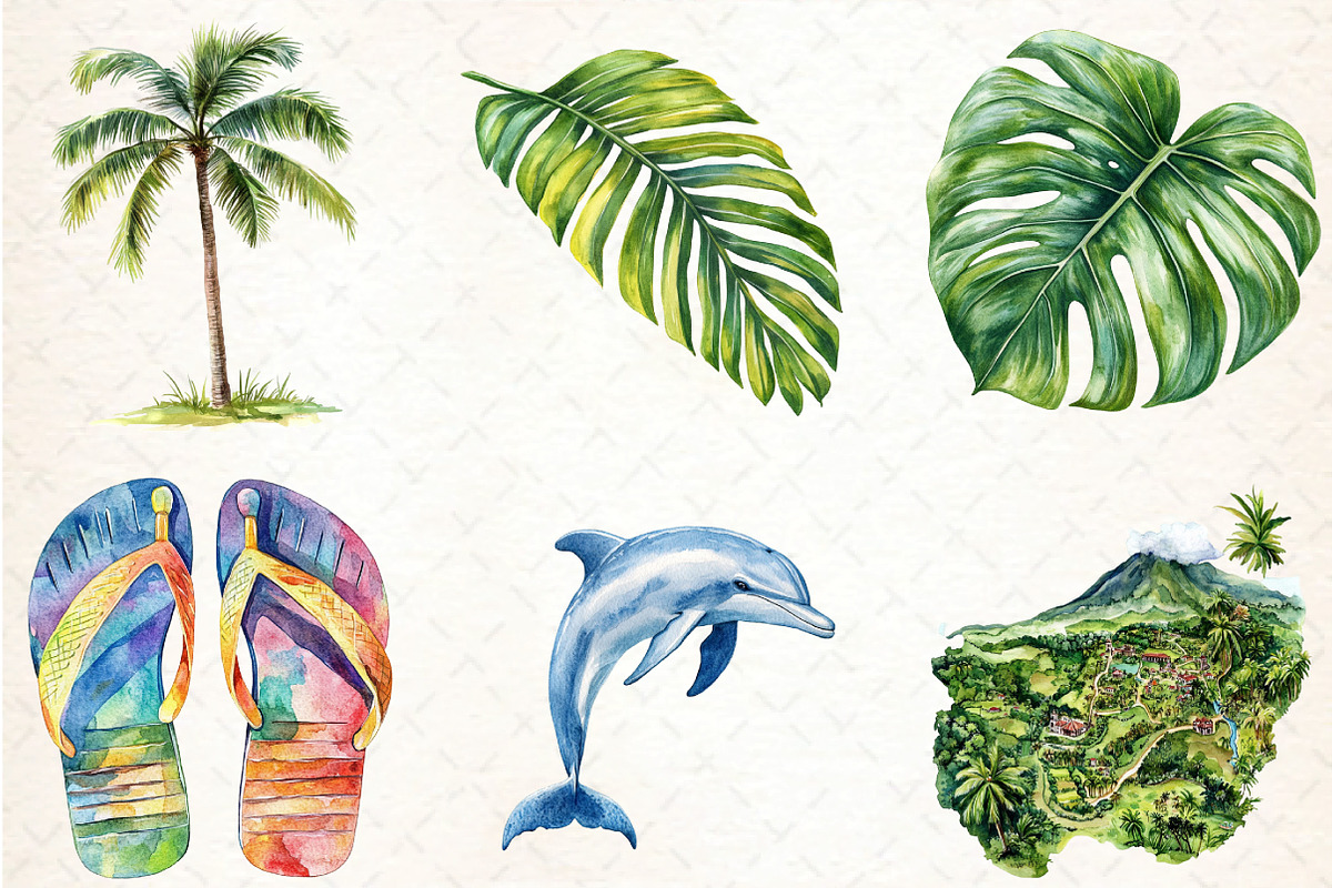 Rainforest Watercolor Vintage Nature, an Illustration by DreamCafeArt (Photo 2 of 7)