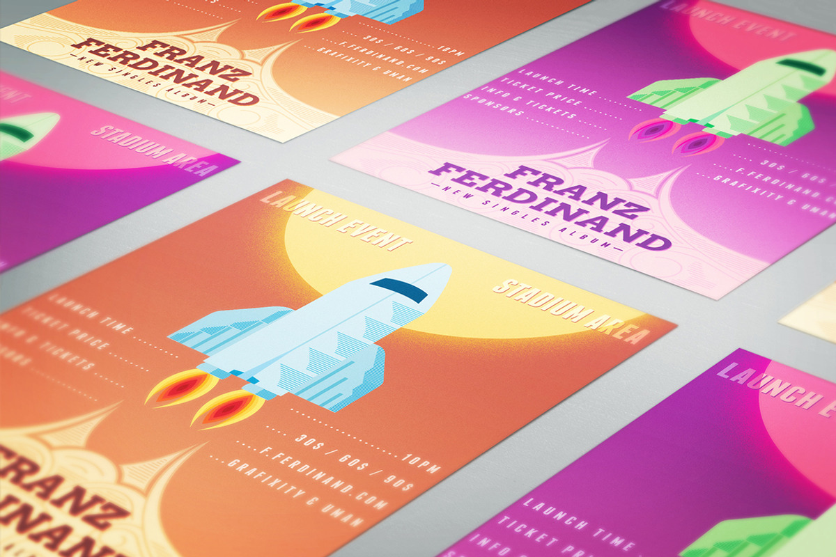 Launch Event Rocket Poster, a Flyer Template by VectorBurn (Photo 2 of 5)