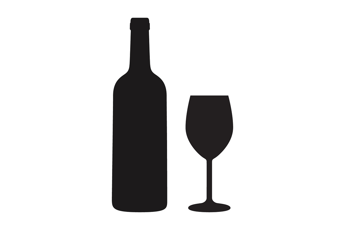 Glass and bottle of wine icon logo, a Branding & Logo Template by Rhealea_Design