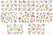 Doodle cartoon happy kids big bundle, an Animal Illustration by Bubert Art (Thumbnail 3 of 5)