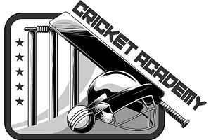 Black And White Cricket Academy, an Illustration by HitToon