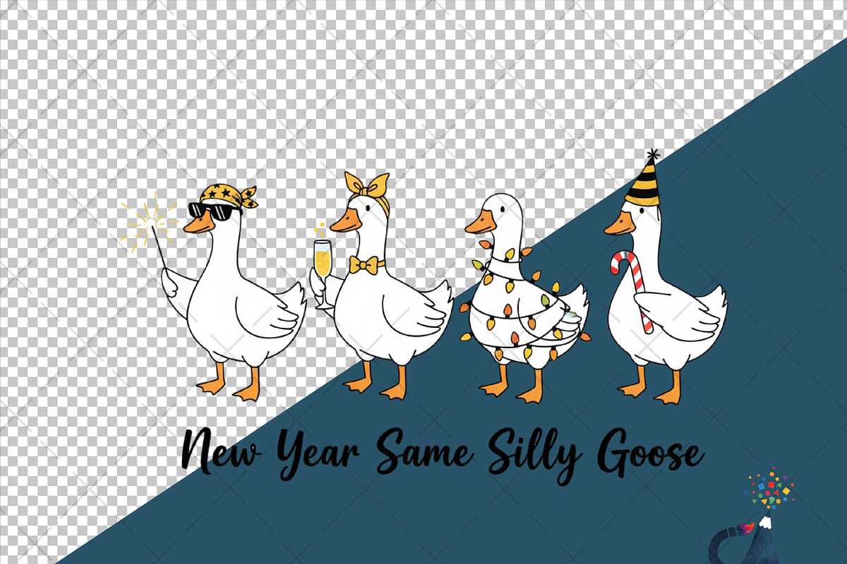 Happy New Year Goose PNG, an Illustration by Creative Art (Photo 6 of 6)