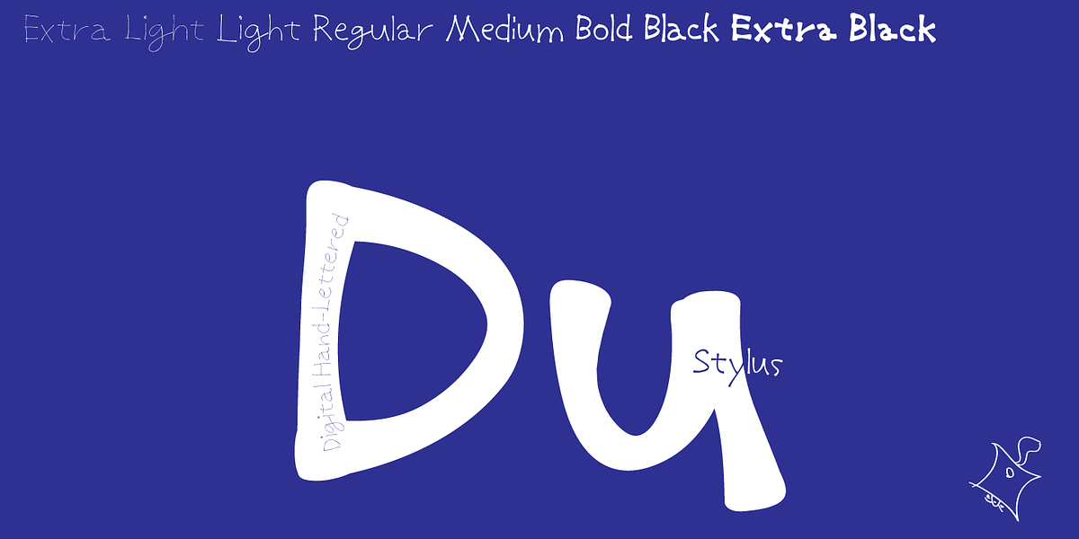 Du, a Handwritten Font by sugargliderz
