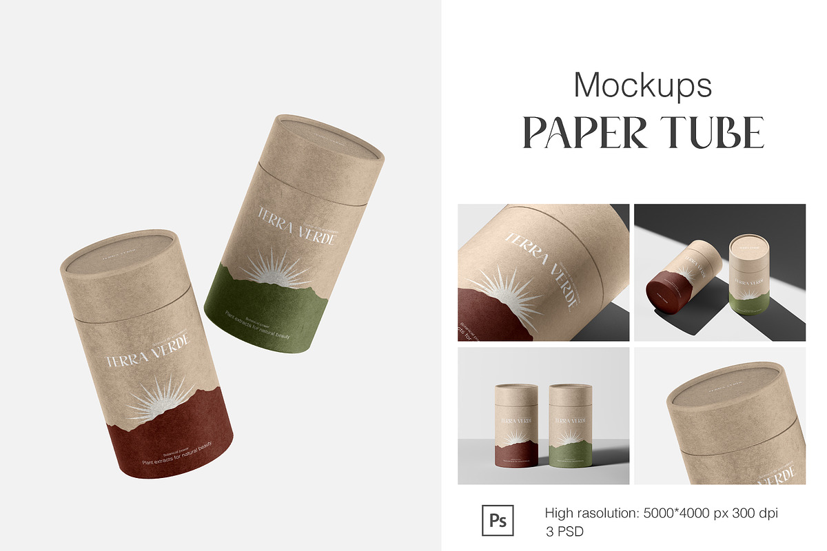 Paper tube mockups, a Product Mockup by Concept_Space (Photo 1 of 7)
