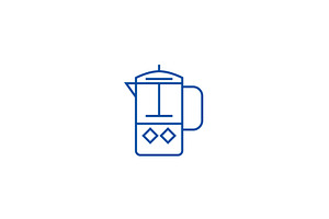 French Press Line Icon Concept