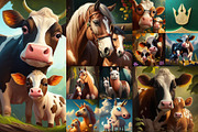 Mother and Baby Animal Art Prints, an Animal Illustration by pixaroma (Thumbnail 7 of 15)