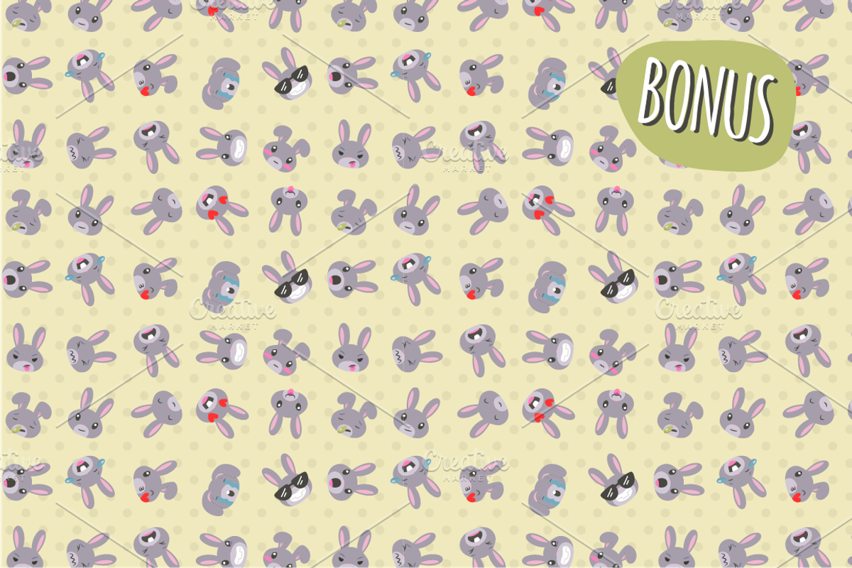 Bunny Emojis, an Emoji Icon by NatBurger (Photo 4 of 4)
