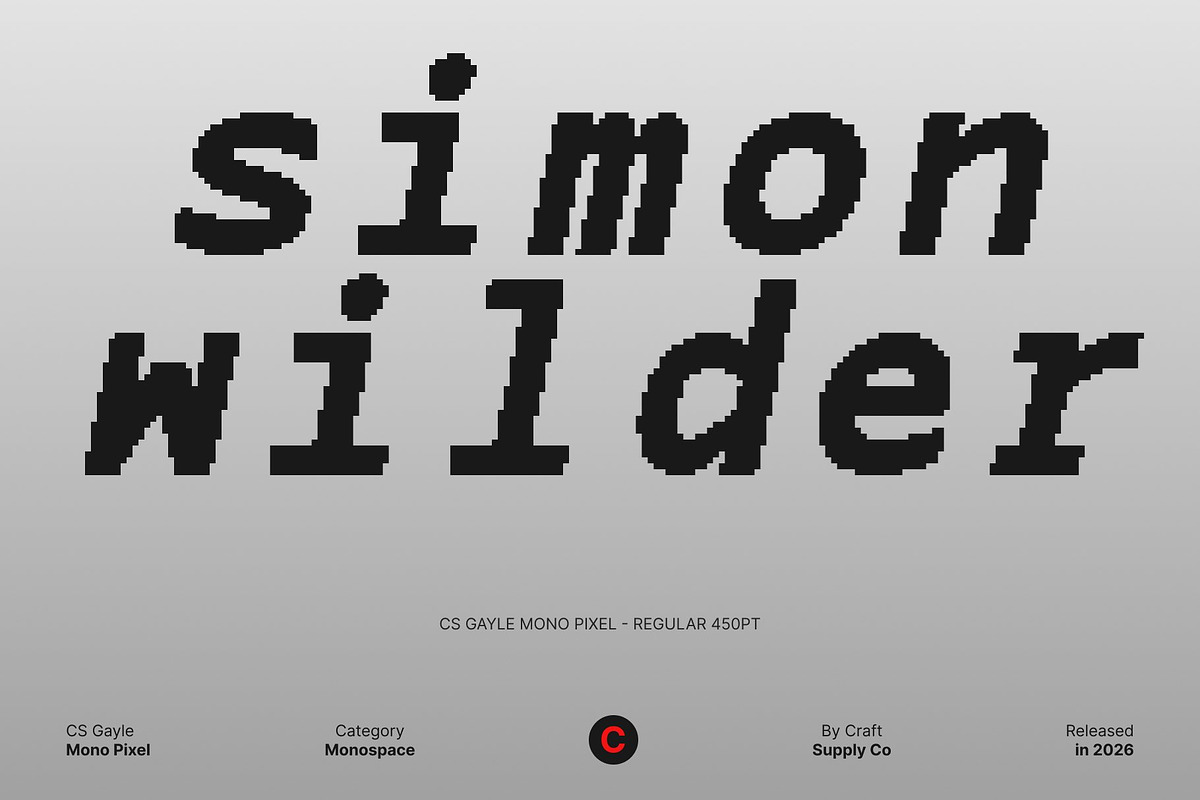 CS Gayle Mono Pixel, a Sans Serif Font by Craft Supply Co. (Photo 3 of 8)