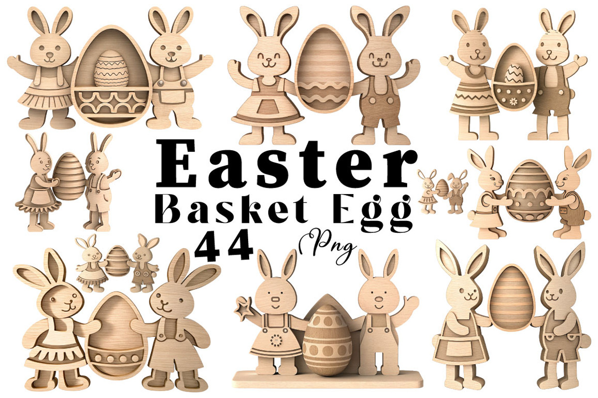 Easter Basket Egg Png Bundle, an Object Graphic by DollarSmart