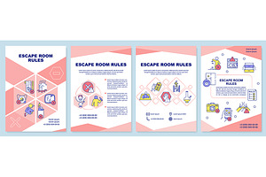 Escape Room Rules Pink Brochure