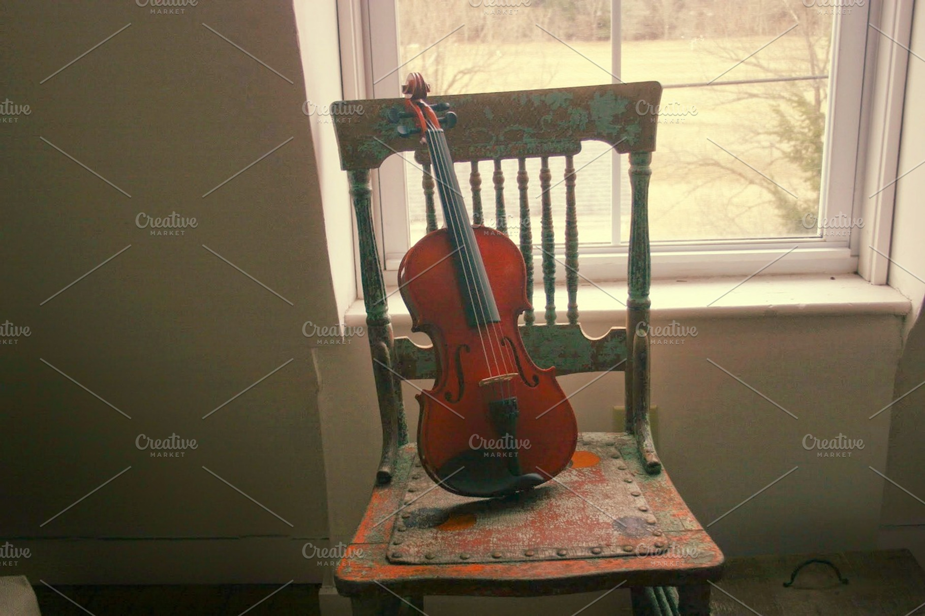 Fiddle on chair, an Arts & Entertainment Photo by Shop Worth