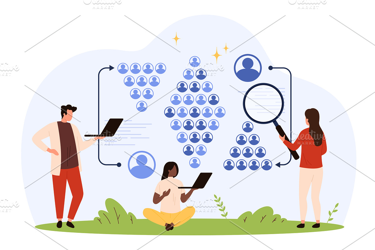 Data Analytics and Sociology, a Technology Illustration by Flashvector