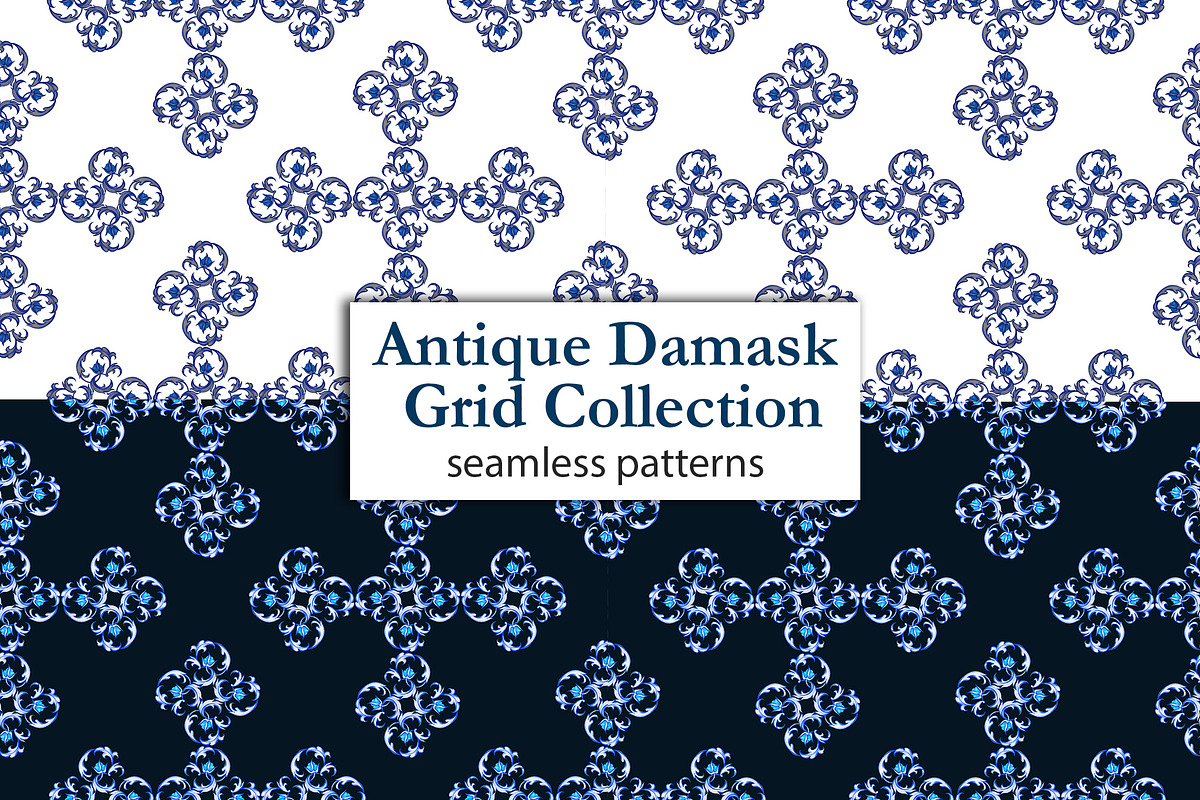 Antique Damask Grid Collection, a Pattern Graphic by L- design studio (Photo 7 of 7)