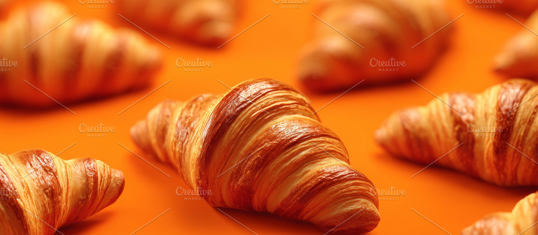 Freshly baked croissants with golden, a Food & Drink Photo by MistyDay