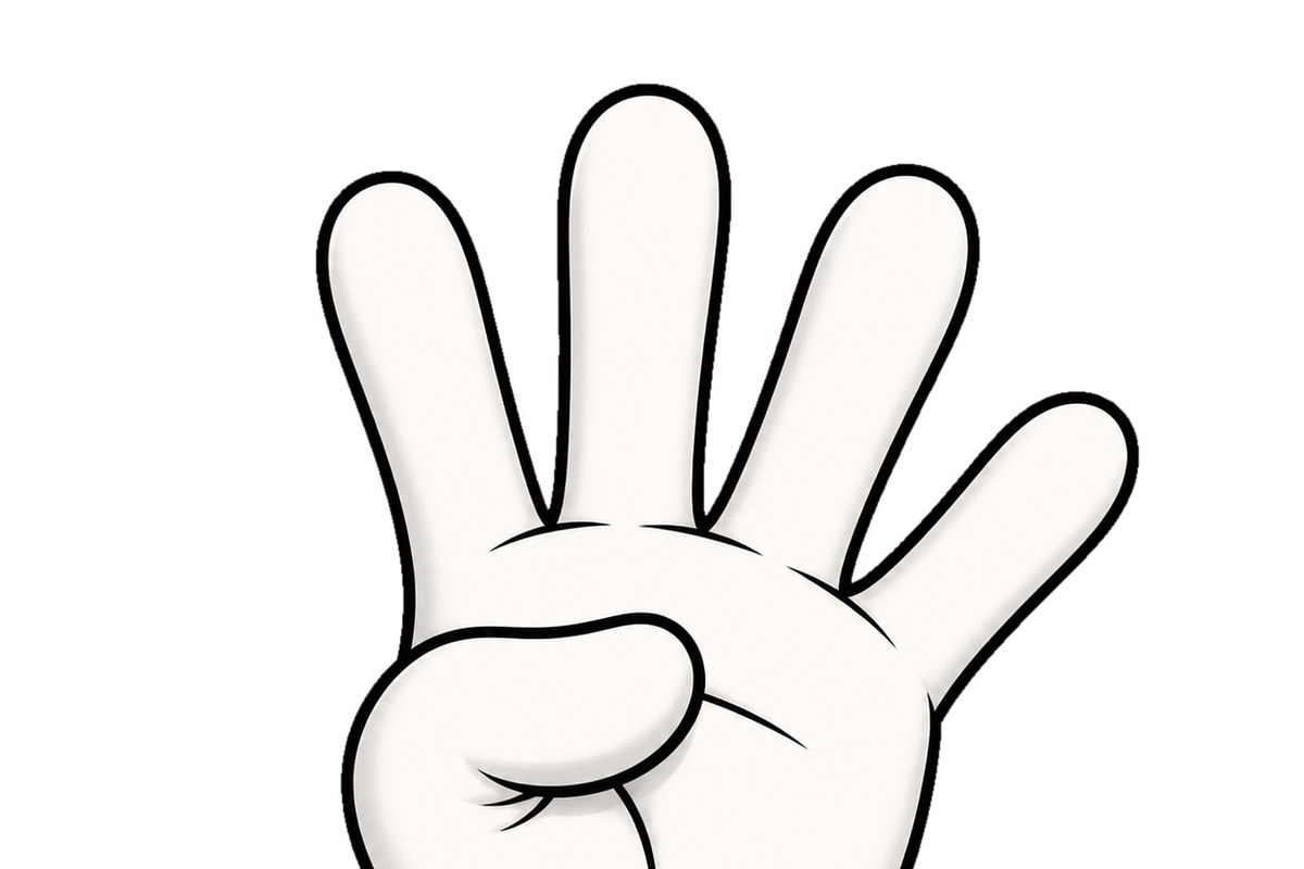 Cartoon glove hand showing number, an Object Illustration by ZinetroN (Photo 3 of 3)