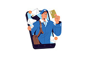 Postmen delivering letters, mail set, a Person Illustration by PaperTrident (Thumbnail 12 of 13)