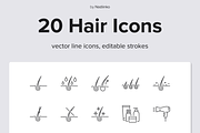 Hair Shampoo Line Icons, an Outline Icon by Nadiinko (Thumbnail 1 of 2)