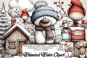 Whimsical Winter Clipart Bundle, an Illustration by DreamPrint404