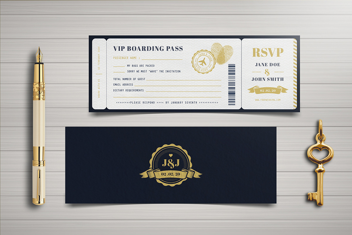 Passport Wedding Invitation, an Invitation Template by Vynetta (Photo 2 of 6)