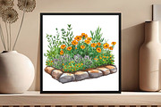 Garden Flower Bed Clipart Bundle, an Illustration by DreamCafeArt (Thumbnail 7 of 8)