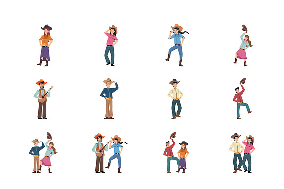 Country Dance Characters Set preview 2