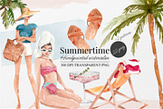 Summertime – Handpainted Watercolor, a Seasonal Illustration by Marine art (Thumbnail 1 of 6)