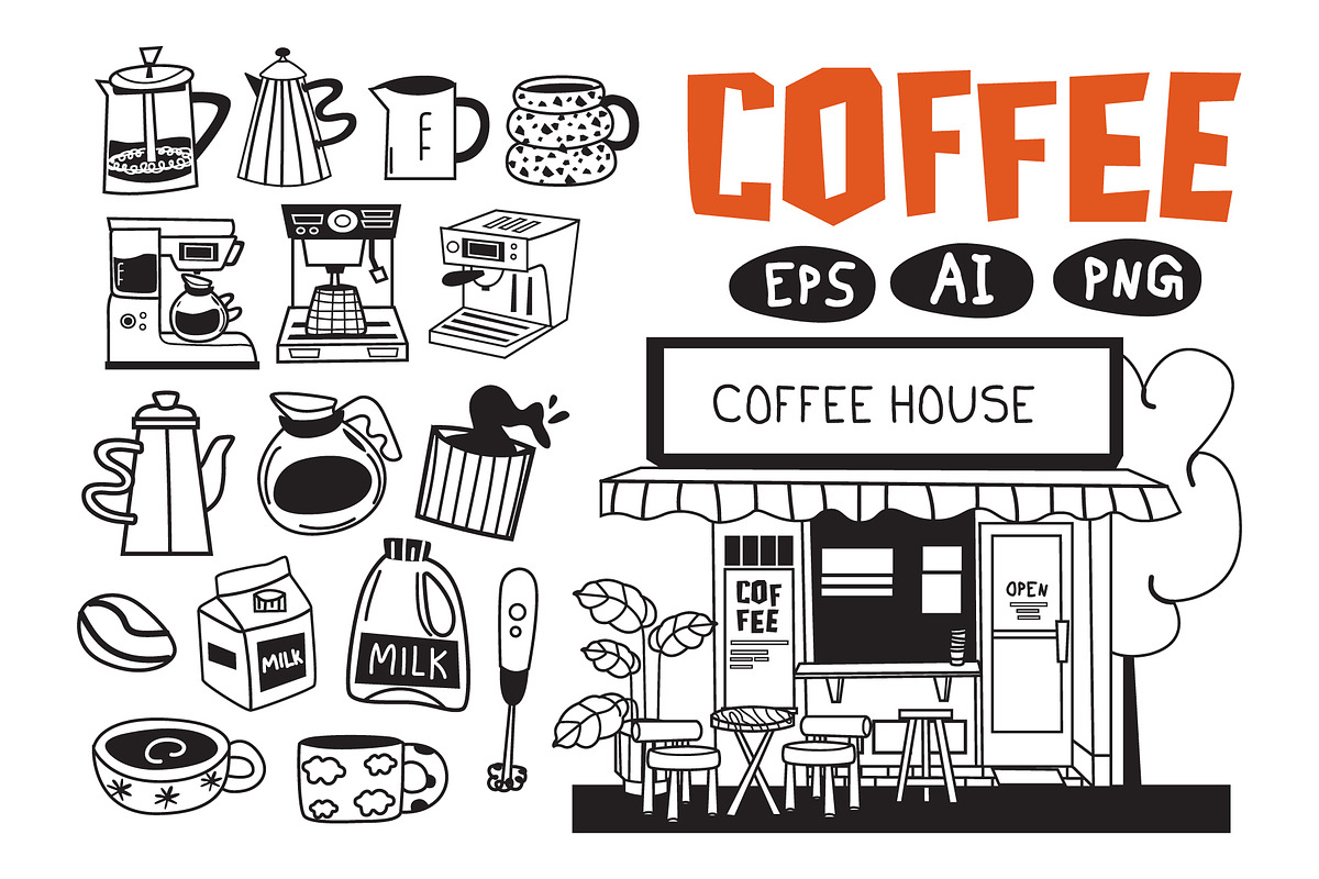 Coffee & Bakery Vector Clipart, a Food Illustration by Luamor (Photo 2 of 13)