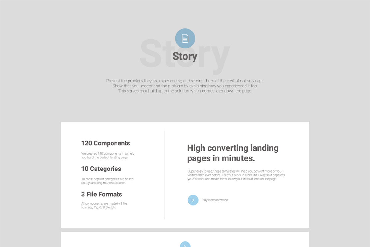 Konvert Landing Page Builder, a Wireframe Template by Web Donut (Photo 5 of 12)