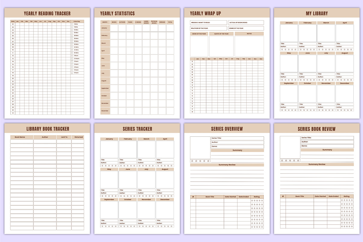 2026 Reading Journal Bundle Canva, a Stationery Template by Mustafiz (Photo 6 of 8)