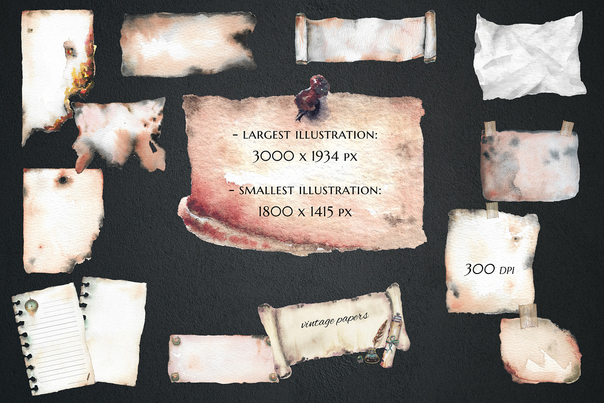 Watercolor Paper Clipart for Notes, a Texture Illustration by Black Aneri (Photo 3 of 5)