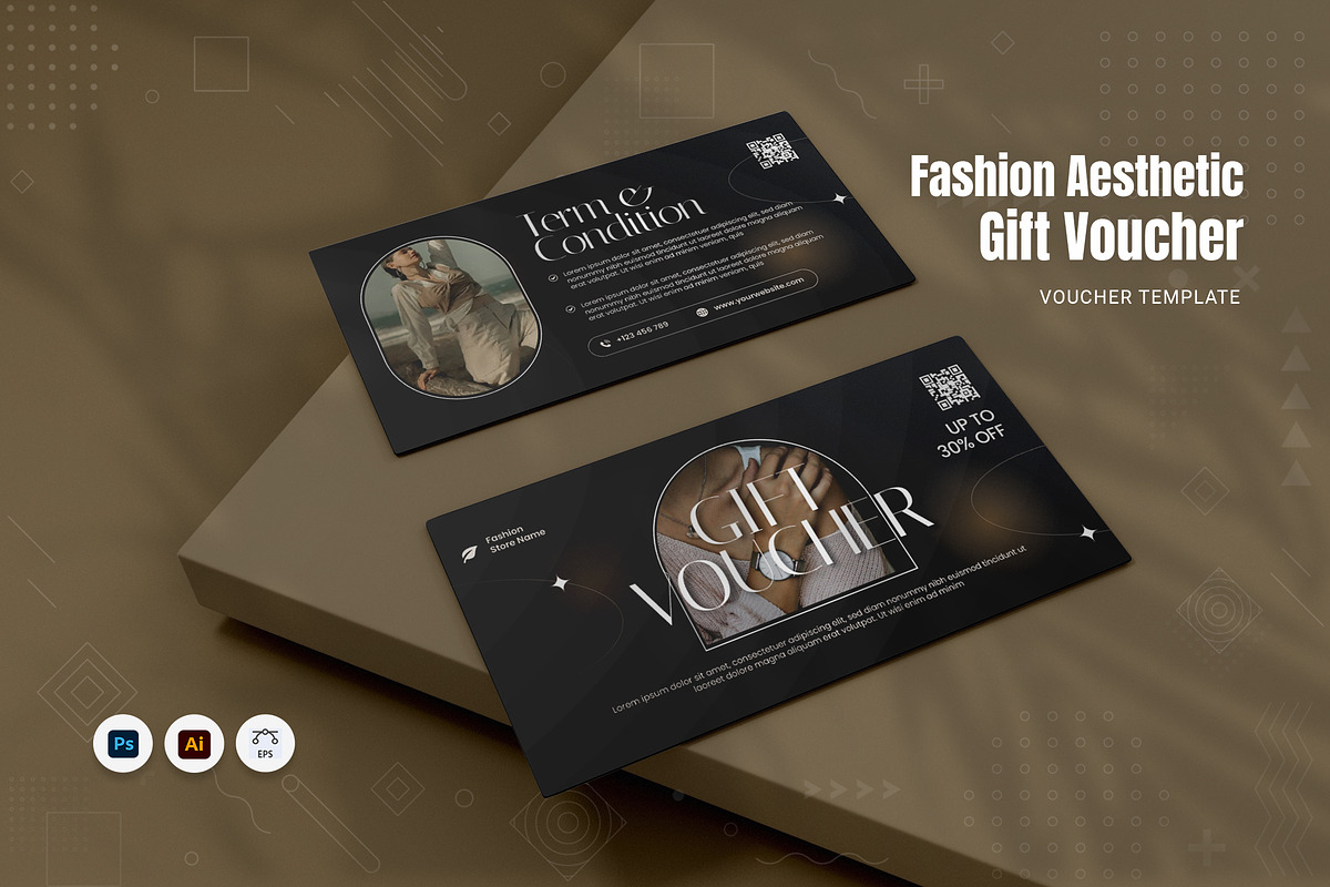 Fashion Aesthetic Gift Voucher, a Print Template by Fannan Studio