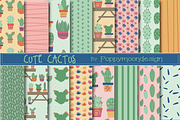 Cute cactus paper, a Pattern Graphic by Poppymoondesign (Thumbnail 1 of 5)