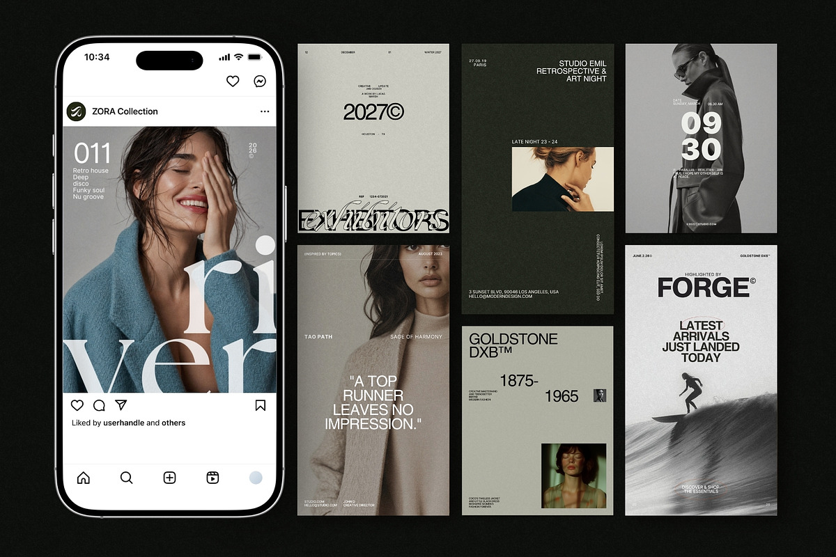 ZORA | Instagram Post & Story (I), a Social Media Template by The Aesthetic Studio (Photo 1 of 10)