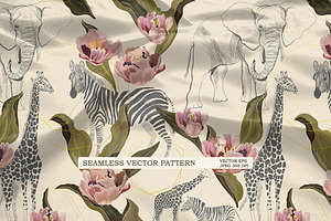 Floral animals seamless vector #1, a Pattern Graphic by PatternsBlooming