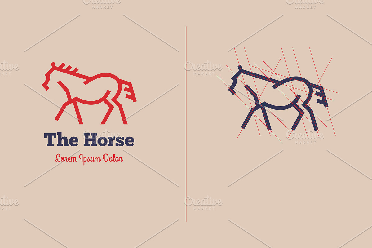 vector horse logo with text, a Branding & Logo Template by fet
