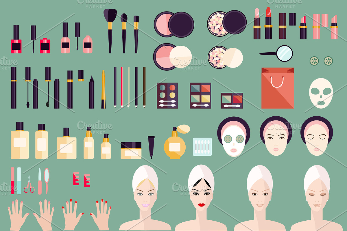 Vector cosmetic elements., an Illustration by Little A (Aigul) (Photo 2 of 4)