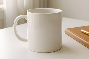 Mug and Notebook with Pen Mockup, a Beauty & Fashion Photo by illuztrate