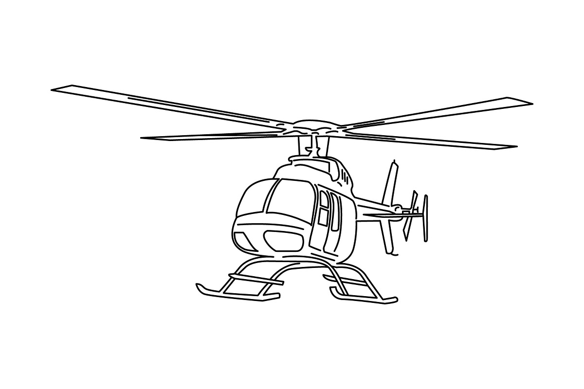 Illustration of Helicopter, a Transportation Illustration by Sumberpangan (Photo 1 of 3)