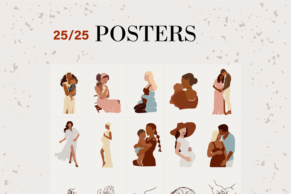 Maternity Art Collection, a Person Illustration by elena.sevrina (Photo 7 of 12)